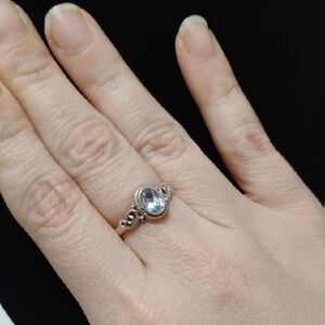 .925 Silver Sky Topaz Ring, Size 7 / 17.3mm